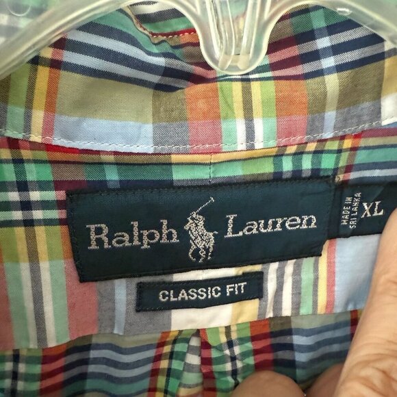Ralph Lauren Mens Classic Fit Plaid Button-Down Shirt Multicolor Long Sleeve XL - Picture 4 of 5